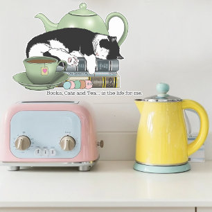 Books Cats Tee Niedlich Aufkleber