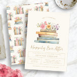 Books Floral Brautparty Einladung<br><div class="desc">Feiern Sie das Märchen mit der Einladung "She's Found She's Found Her Happily Ever After", die das Wesen romantischer Geschichten und wilder blumiger Schönheit wunderbar kombiniert. Diese elegante Einladung wird mit exquisiten Aquarellbildern von Wildblumen und klassischen Büchern gestaltet, ergänzt durch eine raffinierte Palette von Rosa, Grün und Gold auf Elfenbeinhintergrund....</div>