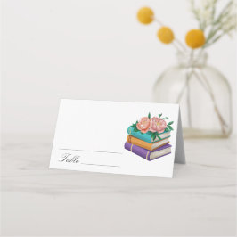 Books Floral Bridal shower - wedding place cards Platzkarte