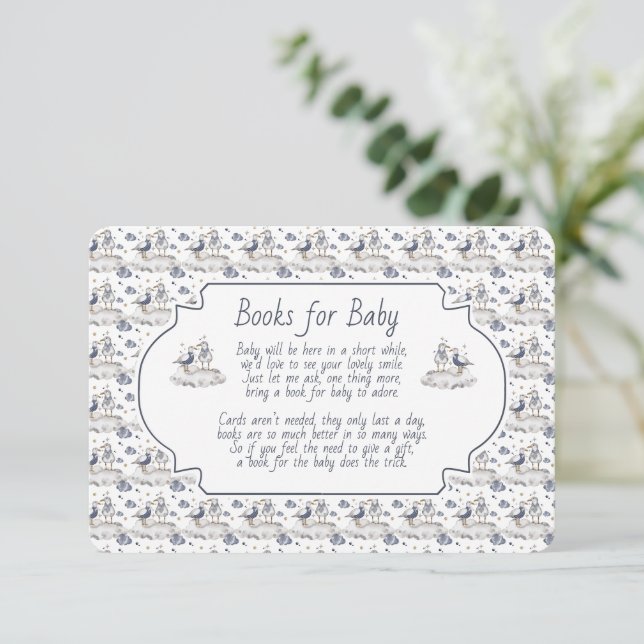 Books for Baby Blue Seagull Seashells Begleitkarte (Stehend Vorderseite)