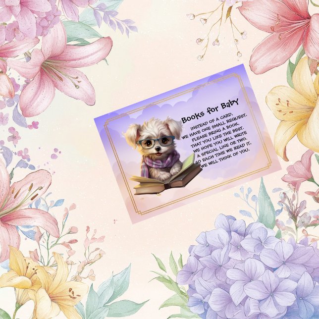 Books for Baby Cute Puppy Dog Reading A Book Begleitkarte (Von Creator hochgeladen)