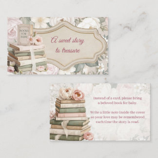 Books for Baby Insert Card | Floral Baby Shower
