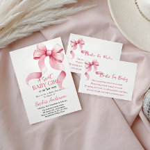 Books for Baby Pink Bow Baby Shower