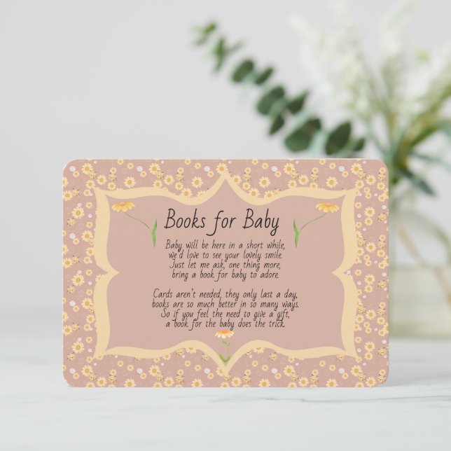 Books for Baby Yellow Daisies Pink Begleitkarte (Stehend Vorderseite)