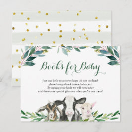 Books für Baby in Farm Animal Greenery Books Einladungspostkarte