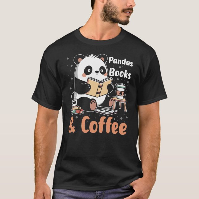 Books Reading Reader Panda - Funny Panda Books and T-Shirt (Vorderseite)