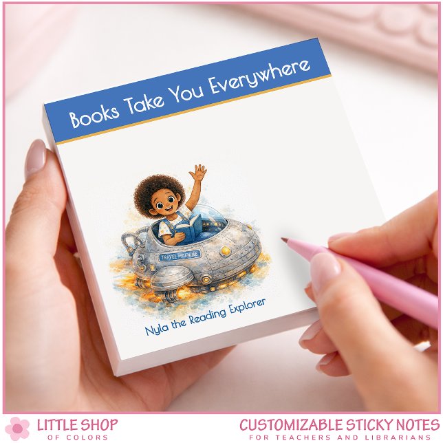 Books Take You Everywhere Personalized Book Lover Post-it Klebezettel (Von Creator hochgeladen)