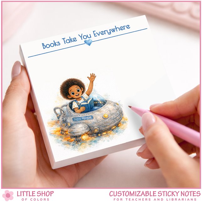 Books Take You Everywhere Personalized Book Lover Post-it Klebezettel (Von Creator hochgeladen)