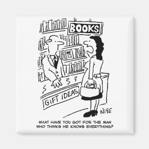 Bookshop Kunde frage Shopkeeper eine Frage Magnet
