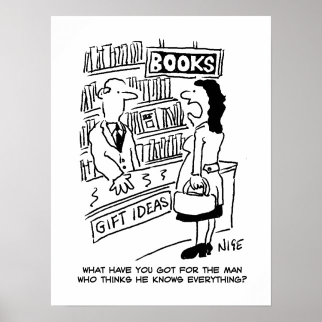 Bookshop Kunde frage Shopkeeper eine Frage Poster (Vorne)