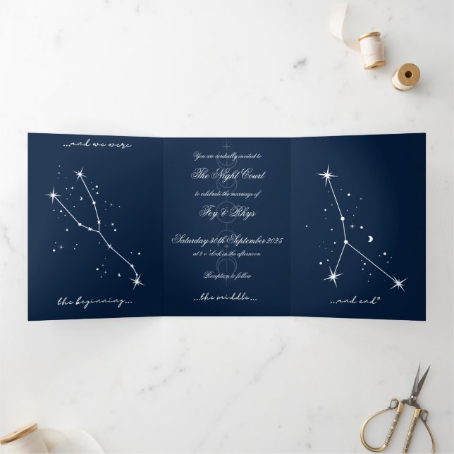 BookTok Romantacy Wedding Invite - Taurus/Cancer Dreifach Gefaltete Einladung (Innenseite)