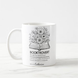 Booktrovert Definition Offenes Buch-Blume Kaffeetasse