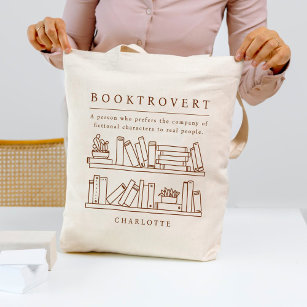 Booktrovert Editable Color Book Lover Tote Bag Tragetasche
