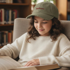 Booktrovert Hellolivgrün Bestickte Baseballkappe