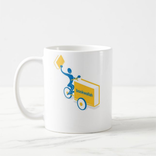 Bookwallah Logo, das Geschenk teilend              Kaffeetasse (Links)