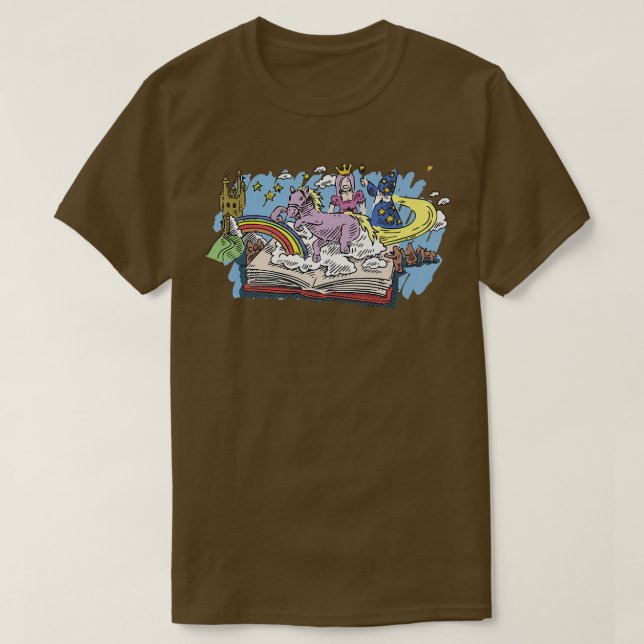 Bookworm Avid ReaderFairy Tale Fantasy Book Readin T-Shirt (Design vorne)