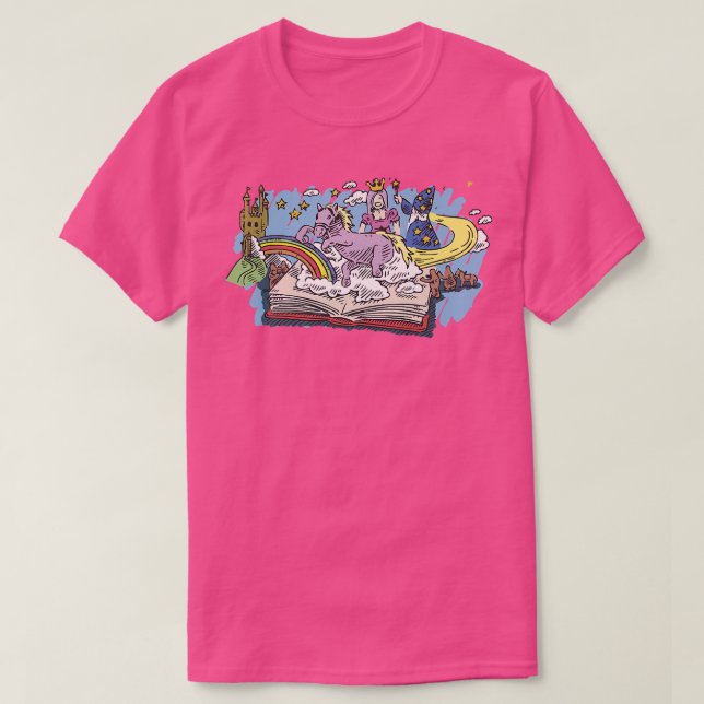 Bookworm Avid ReaderFairy Tale Fantasy Book Readin T-Shirt (Design vorne)