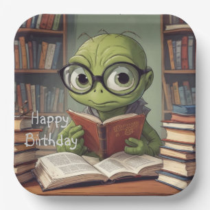 Bookworm Birthday Pappteller
