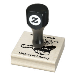 Bookworm Design Holz Briefmarke Gummistempel