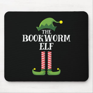 Bookworm Elf Matching Familiengruppe Weihnachtsfes Mousepad