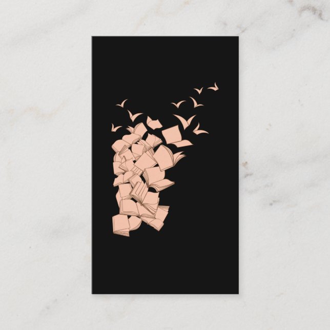 Bookworm "Flying Book Birds Library" Visitenkarte (Vorderseite)