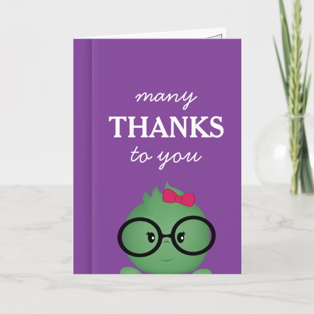 Bookworm Girl Birthday Vielen Dank Karte (Vorderseite)