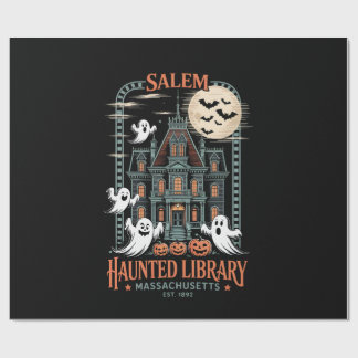 Bookworm Halloween Shirt Haunted Library Geschenkpapier
