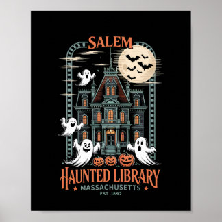 Bookworm Halloween Shirt Haunted Library Poster