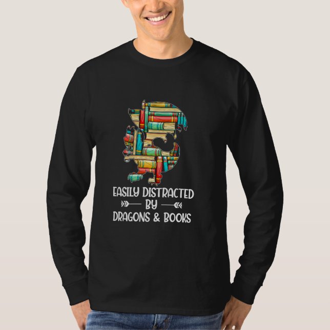 Bookworm Idea Animal Reader Buchdrache T-Shirt (Vorderseite)