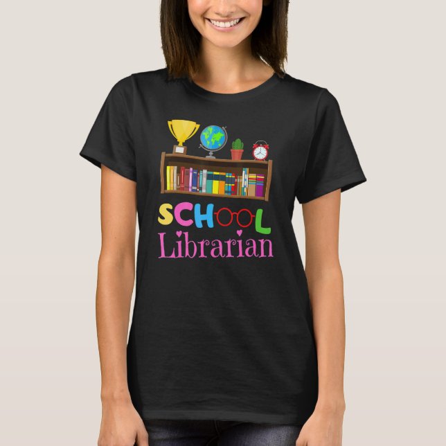Bookworm Library Worker Cute School Librarian T-Shirt (Vorderseite)