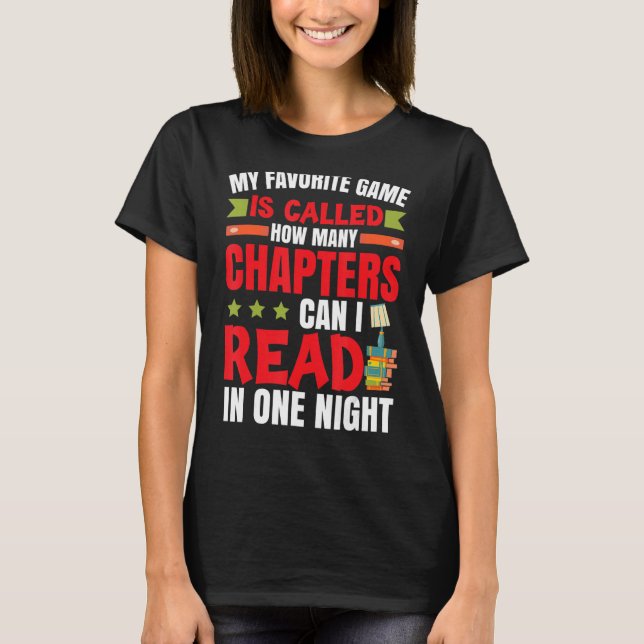 Bookworm Reading Book T-Shirt (Vorderseite)