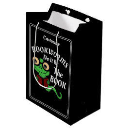 Bookworm Spaß Black Custom Mittlere Geschenktüte