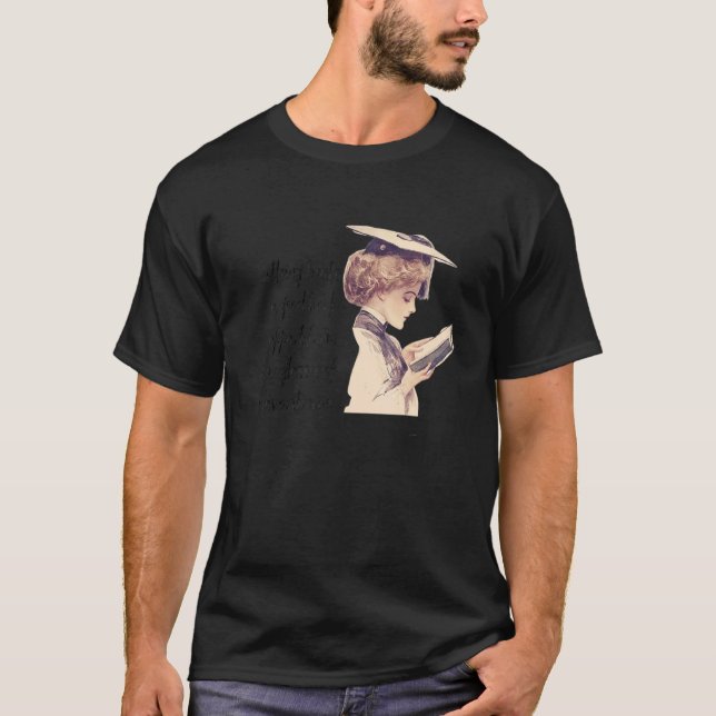 Bookworm Wine Drinker Funny Bookish Reader Librari T-Shirt (Vorderseite)