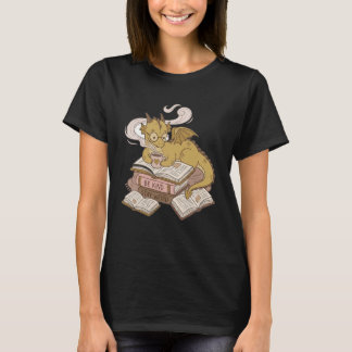 Bookworms Cozy Coffee Drinking Dragon Romantasy T-Shirt