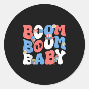 Boom Baby Schwangerschaft 4. Juli Patriotische Una Runder Aufkleber