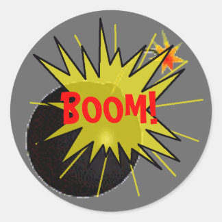 Boom Bomb Runder Aufkleber
