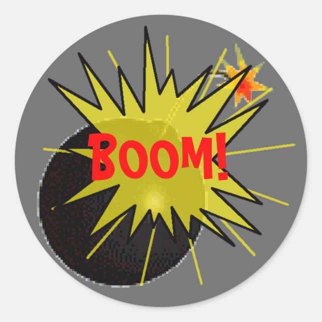 Boom Bomb Runder Aufkleber (Vorderseite)