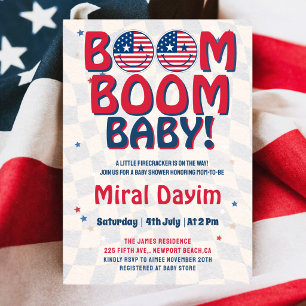 Boom Boom Baby 4. Juli Babyparty Einladung