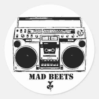 Boom Box Runder Aufkleber