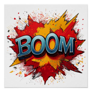 Boom Comic Sound Effect - Fett und spielerisch  Po Poster