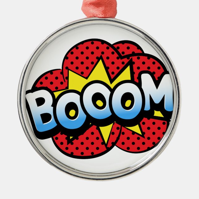 Boom-Dynamit Silbernes Ornament (Vorne)