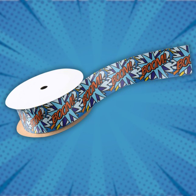 BOOM Fun Modernes Cooles Comic Pop Kunst Satinband (BOOM Fun Modern Cool Comic Book Pop Art Satin Ribbon)