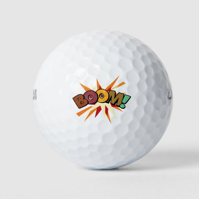 BOOM Fun Retro Comic Book Modern Golfball (Vorderseite)