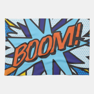 BOOM Fun Retro Comic Buch Pop Geschirrtuch