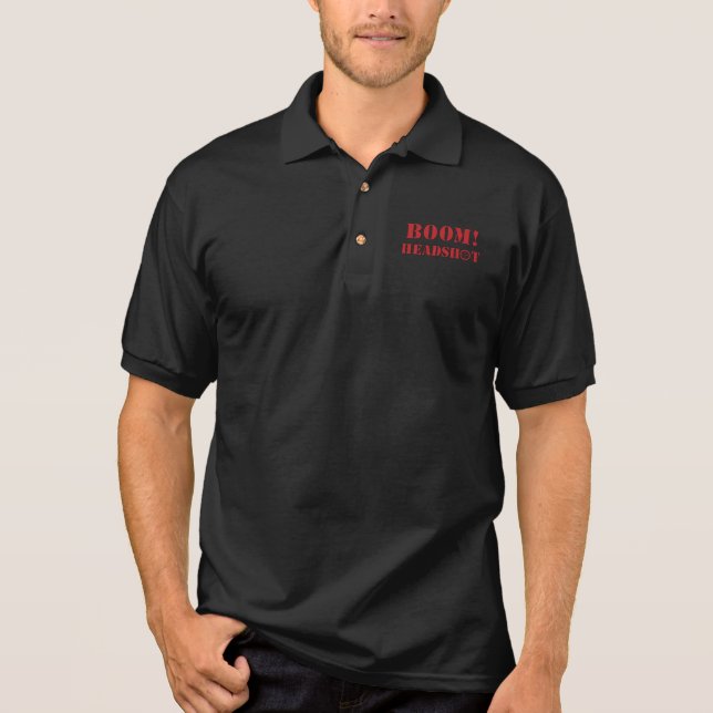 Boom! Headshot Gildan Jersey Polo-Shirt Polo Shirt (Vorderseite)