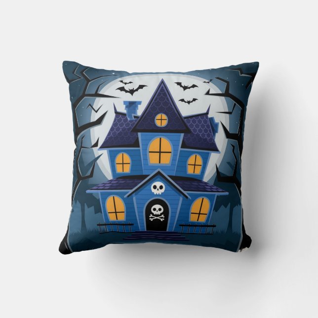 Boom lustig niedlich glückliches Halloween Kissen (Rückseite)