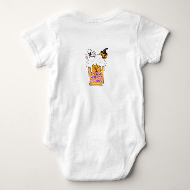 Boom lustig niedlich glückliches Halloween-Sprichw Baby Strampler (Rückseite)