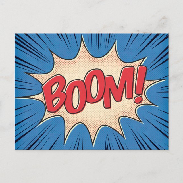 Boom! Postkarte (Vorderseite)