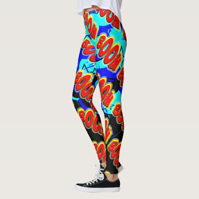 Boom Red and Yellow Comic Book Action Buble Leggings (Links)