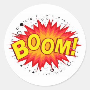 Boom! Runder Aufkleber